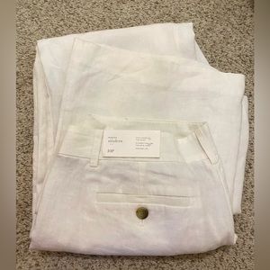 Ann Taylor LOFT Marisa 10P white linen pants